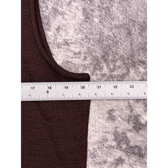 St John Top Large Womens Santana Knit Brown Sweater Tank Shell Mock - Picture 4 of 7